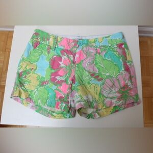 Lilly Pulitzer Callahan shorts featuring the "Big Flirt" tropical floral print